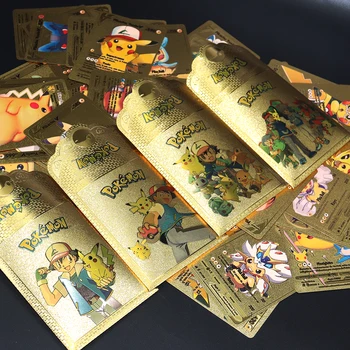 Novo 150pcs espanhol Pokemon Placas de Metal Ouro Vmax GX Energia Pikachu, Charizard Rara Coleção de Batalha Treinador Caixa de Cartão Dom Crianças