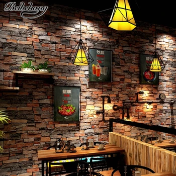 beibehang Estéreo retro padrão de pedra papel de parede do cafe hotel de fundo de parede de simulação de pedra restaurante pedra da cultura do papel de parede