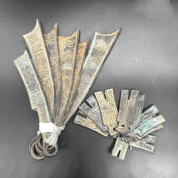 Exquisite antique bronze Estados Beligerantes faca moeda calças Conjunto de Moedas a decoração home