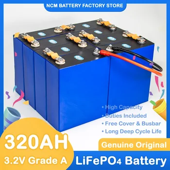 8PCS da Bateria LiFePO4 3.2 V 320Ah DIY 12V 24V de Lítio de Fosfato de Ferro de Célula Pack Para Moto Carro Elétrico Inversor Solar Batterie