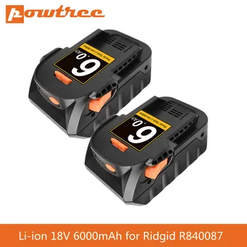 Powtree 18V 4.0 Ah R840087 Bateria para Ridgid Bateria 18V R840083 R840086 R840084 AC840085, Cell9102 Substituição Ridgid Bateria