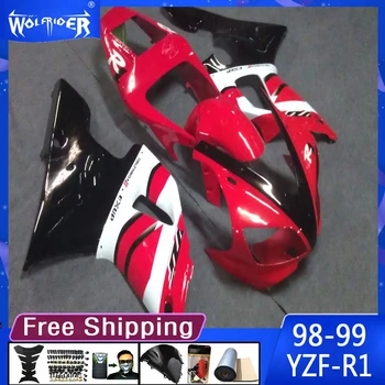 Moto plástico ABS carenagens para YZF-R1 1998 1999 YZFR1 1998 1999 Moto carenagem Vermelho Branco Fabricante Personalizar a tampa