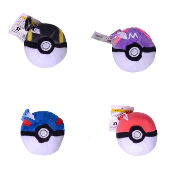 Pokemon Poke Bola de Mestre Bola de Pelúcia Chaveiro Pokémon Brinquedo Macio Chave da Cadeia de Acessórios Saco de 8CM 1 aleatórios