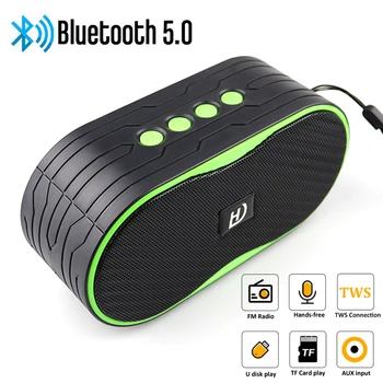 Portátil Rádio FM Portátil Recarregável Rádios Bluetooth Exterior de alto-Falante Subwoofer TF/USB/AUX Leitor de Música Suporte mãos livres/TWS