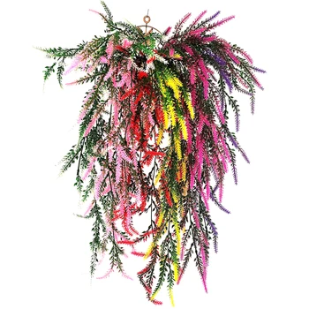 78cm/30in Longo Artificial de Plantas com Flores Artificiais de Plástico Lavanda Ivy Folha Pendurado na Parede Peças em Casa a Festa de Casamento Decoração