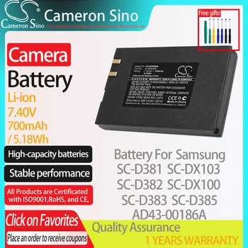 CameronSino da Bateria para Samsung SC-D381 SC-D382 SC-D383 SC-D385 SC-DX100 se encaixa Samsung AD-43-00186A Baterias de câmeras Digitais 7.40 V