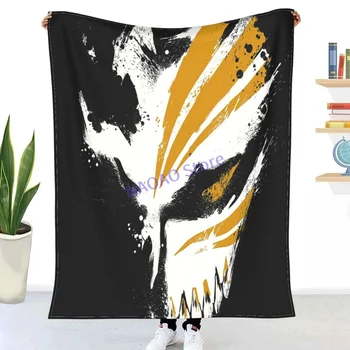 Anime Máscara de Hollow - Amarelo Jogar Cobertor de Folhas sobre a cama Cobertores no sofá Decorativo lattice colchas Feliz nap para