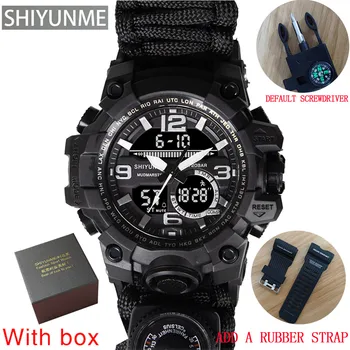 SHIYUNME Esportes Militares Relógio Impermeável Dual Display Relógios de Quartzo Homens Exterior Multifunções Masculino Relógios de pulso G de estilo