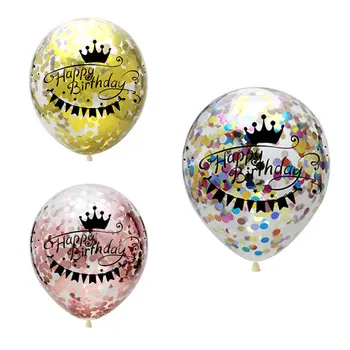 10pc 12inch Ouro Confete Balões de Látex Confete Balão Feliz Aniversário Balão de Festa de Aniversário, Decoração de Suprimentos
