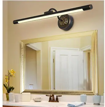 Frete grátis Moderno Espelho de Parede, Lâmpada de 110V~220V casa de Banho de Luxo Espelho Lâmpada Impermeável Retro Bronze Armário de Espelho com Luzes