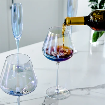 A europa Vidro de Cristal do copo Criativo Colorido Copos de Vinho de Casamento Cálice de Conhaque da Copa Copo de Champanhe, decoração acessórios
