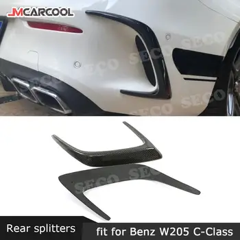 A Fibra de carbono/FRP Preto pára-choques Traseiro Guarnições de Aberturas Laterais Spoiler para Mercedes Benz Classe C W205 C63 AMG C200 C260 C300 Coupé 15-21