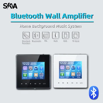 Mini Amplificador compatíveis com Bluetooth, Chave de Toque de Tela HD com Smart Background Music Sistema de 4 Canais de 25W Na Parede de Painel de Áudio Quarto