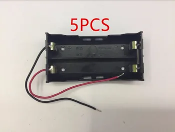 Wholesael 5Pcs/Monte Clip de Plástico compartimento da Bateria Caso 2*18650 Bateria Com Vermelho e Preto Fio Leva Para a Bateria de Lítio 2 x 18650