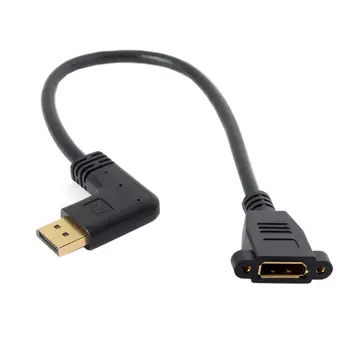 DisplayPort Porta Macho-Fêmea de 90 Graus para a Direita para Baixo em Ângulo Cabo de Extensão