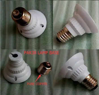 5pcs/monte E27 DIODO emissor de luz PAR38 base da lâmpada o projector do suporte da lâmpada E27 Base de plástico led acessórios peças ternos
