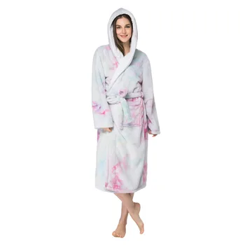 Moda Nova Dupla face Tie-dye Camisola para Homens e Mulheres Engrossado Casa Quente Roupões de banho Shu Algodão Veludo Macio Roupão de banho