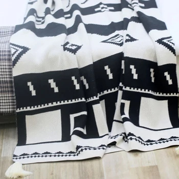 Malha Cobertor de Soft Xadrez Bege o Cobertor Casa Nórdicos Decoração Mantas para o Sofá-Cama Tampa de Malha de Jogar Xadrez Colcha na cama