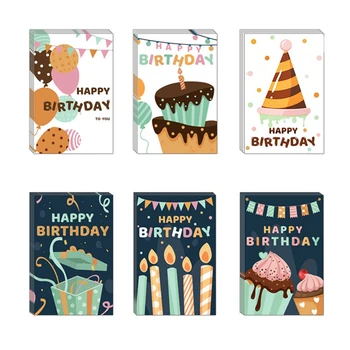 24 Pcs Feliz Cartões De Aniversário, Cartões De Aniversário Com Adesivos E Envelopes Variedade - 4.3 X 6,3 Polegadas