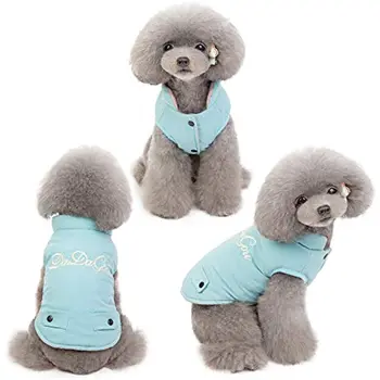 Bordados coloridos Quente Cães Puffer Colete Reversível Clima de Inverno Jaqueta casaco para Cachorro