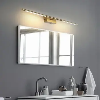 Espelho de LED Lâmpada de Parede Vaidade Maquiagem Leve Lâmpada Impermeável do Armário de Banheiro de Design Minimalista, de Ouro o Brilho Luminárias 85-265V