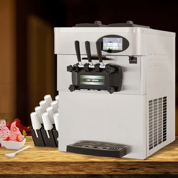 Automático mostrador digital soft máquina do creme de gelo da área de trabalho 2+1 Sabores máquina do creme de gelo do bar 2200W máquina do creme de gelo