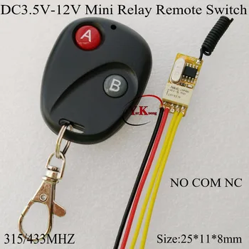 Micro Contacto Interruptor de Controle Remoto 3,7 v 4.5 v 5v 6v 7.4 v 9v 12v 1A RF de Comutação do Comutador de rede sem Fios Designer fabricante 100sets