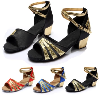 Profissional de Jazz, Tango, Salsa Macio Prática Sapatos para Senhora Menina do Salão de Dança latina Sapatos de Salto Baixo de Mulheres de Salão latina Sapatos