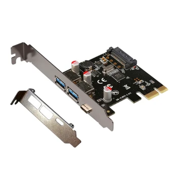 PCIE USB 3.1 Tipo C Placa de Expansão PCI-E 1 Tipo C E Tipo 2, UMA USB 3.0 Adaptador de PCI Express Placa Riser Para área de Trabalho