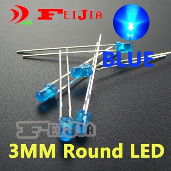 500pcs/monte 3mm Azul LED Redondo do Diodo Lndicator luzes Super brilhantes [Azul] DC3.0-3.2 V Frete Grátis