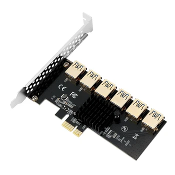 PCI-E de 1 a 6 PCI-Express 16X Placa Riser PCI-E 1X Externos 6 PCI-E USB 3.0 Adaptador de Multiplicador de Cartão para Mineração de Bitcoin