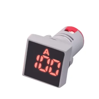 Potência de AC220V 22mm Display Digital Ampermeter Indicador de Sinal de Luz Testador 0-100A amperímetro 10PCS/MONTE Redondo ou Quadrado
