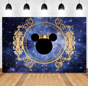 Personalizada Mickey Mouse Pano De Fundo De Céu Estrelado Do Chuveiro De Bebê Meninos Feliz Festa De Aniversário Foto De Plano De Fundo Photocall Prop Decoração Banner