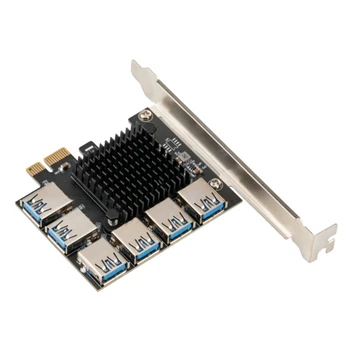 Adaptador PCI-E Card de 1 a 6PCI-E para Slot PCI-E Um Arrastar de Seis USB3.0 de 1 a 6(USB)4+2