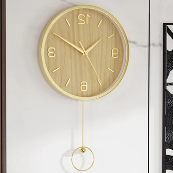 Luxo moderno Relógio de Parede com Design de Sala de estar em Silêncio Elegante Pêndulo Elegante Relógio de Parede do Quarto de Arte duvar saati a Decoração Home