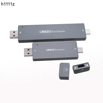 Protocolo dupla SSD Caso Externo USB3.1 Tipo-A-Tipo C M2 SATA NVME Gabinete NGFF M. 2 para USB 3.1 SSD, Placa de Adaptador de Caixa RTL9210B