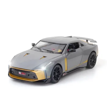 1:24 Fundido Brinquedo Simulação de Veículos Nissan-GT-R50 Liga de Desporto Modelo de Carro de Som E Luz de Metal Puxar Carros Brinquedos de Crianças Meninos Presente