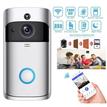 Smart Campainha Câmera de Duas Forma de Conversa de Vídeo wi-Fi Campainha da Porta Câmera Impermeável Humanos Detecção de Intercomunicador de Vídeo de Câmeras de ZT