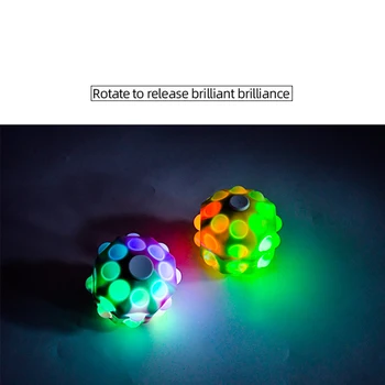 3D arco-íris Bola de Stress Fidget Brinquedos Bolha Bola Anti-Stress Kawaii Figet Brinquedos Autisim Necessidade de Alívio de tensões Luminosa Brinquedo