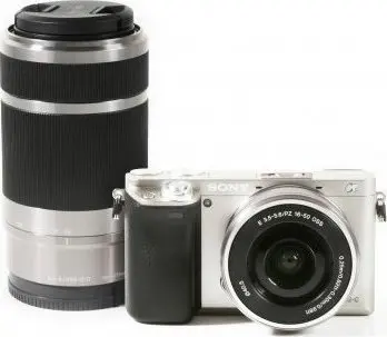 Sony ILCE-6000 A6000 A6000Y 24.3 MP Câmera Digital Corpo + 16-50mm + 55-210mm Lente PRATA
