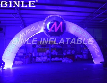 Venda quente de festa de casamento, evento de usados multi-cores de iluminação led, infláveis arco com impressão do logotipo para a promoção