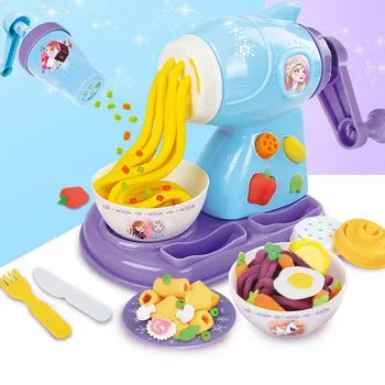 Alta Qualidade Disney Congelados argila colorida de macarrão máquina gosta de cozinhar brinquedo divertido brincar de casinha de brinquedos para as crianças de Aniversário, Presente de Natal