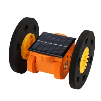 DIY Pequena Produção Inventou o Carro Solar de Ciência E de Proteção Ambiental Experiência de Física Artesanal Alunos da Escola