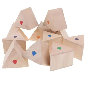 Pack de 12 de Madeira Triangular Blocos de Peso montessori para Materiais de aprendizagem para as Crianças e Bebê