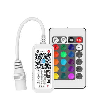 Sem Fio wi-fi Smart LED Controlador com 24 Teclas do controle Remoto para Luzes LED Strip RGB, Compatível com Alexa Inicial do Google IFTTT