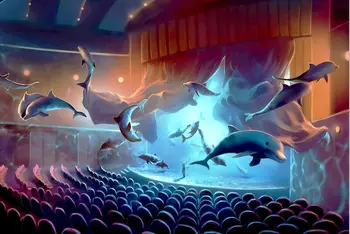 Cinema de golfinhos, madeira de quebra-cabeça de 1000 peças recordar-quebra-cabeça branca cartão de adultos para crianças, brinquedos educativos
