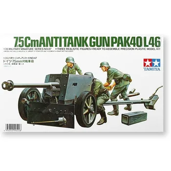 1/35 alemão PAK 40 75mm arma anti-tanque (incluindo soldado) Montagem e montagem modelo de brinquedo