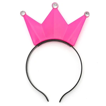 ABWE Melhor Venda 1pcs LED Piscando Diadema Coroa, faixa de cabelo de Natal Festa de Aniversário do Príncipe, Princesa, Rei de Decoração cor-de-rosa