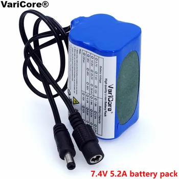 VariCore Proteger 7.4 V 5200 mAh 8,4 V 18650 Li-lon Bateria luzes da bicicleta Cabeça de lâmpada especial de bateria DC 5.5*2,1 MM