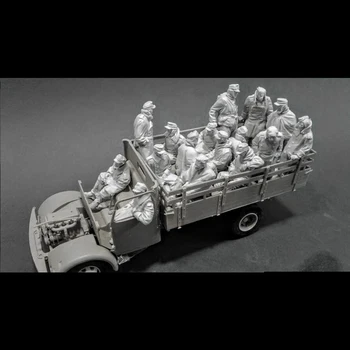 1/35 moderno Rendeu Soldados no Caminhão (16 figuras de Resina) figura Modelo de kits em Miniatura soldado Solto sem pintura